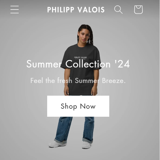 Webseite-Vorschau, Modemarke Philipp Valois